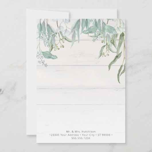 Eenvoudige, moderne Geometrische Roos Gold Foliage Bedankkaart (Achterkant)