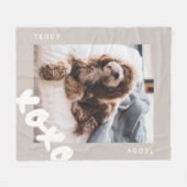 Eenvoudige moderne Gepersonaliseerd naam Pet Photo Fleece Deken (Voorkant (Horizontaal))