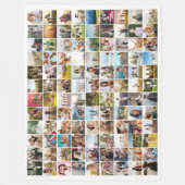 Eenvoudige moderne gepersonaliseerde 108 foto coll fleece deken (Voorkant)
