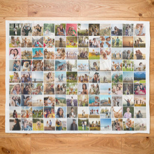 Eenvoudige moderne gepersonaliseerde 108 foto coll fleece deken