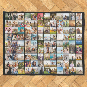 Eenvoudige moderne gepersonaliseerde 108 foto coll fleece deken