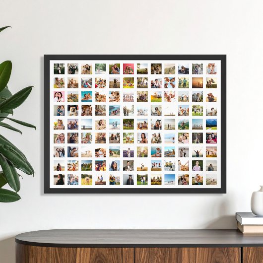 Eenvoudige moderne gepersonaliseerde 108 foto coll poster