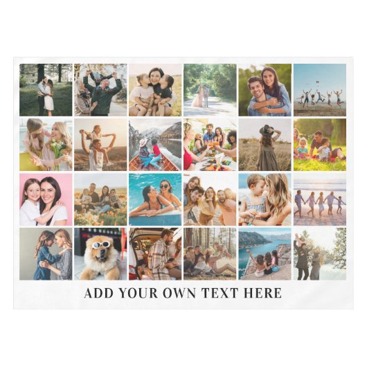 Eenvoudige moderne gepersonaliseerde 24 foto colla tafelkleed (Voorkant (Horizontaal))