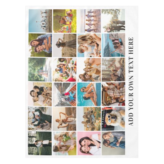 Eenvoudige moderne gepersonaliseerde 24 foto colla tafelkleed (Voorkant)