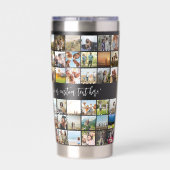 Eenvoudige moderne gepersonaliseerde 72 foto colla geïsoleerde drinkbeker (Achterkant)