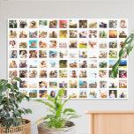 Eenvoudige moderne gepersonaliseerde 96 foto colla canvas afdruk<br><div class="desc">Creëer uw eigen gepersonaliseerde fotocollage poster met 96 van uw favoriete afbeeldingen.</div>