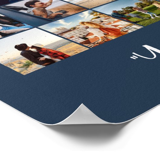 Eenvoudige moderne gepersonaliseerde 96 foto colla poster (Hoek)