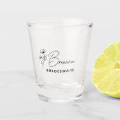 Eenvoudige Moderne Gepersonaliseerde Bruidsmeisje  Shot Glas (Voorkant)