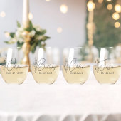 Eenvoudige Moderne Gepersonaliseerde Bruidsmeisje  Wijnglas Zonder Voet