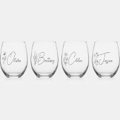 Eenvoudige Moderne Gepersonaliseerde Bruidsmeisje  Wijnglas Zonder Voet