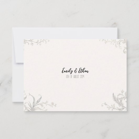 Eenvoudige & moderne gepersonaliseerde bruiloft da bedankkaart (Achterkant)