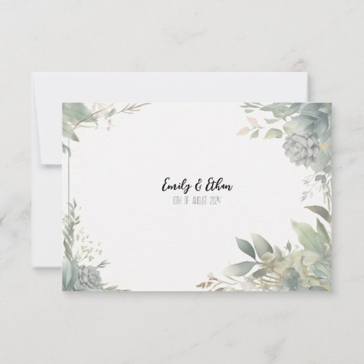 Eenvoudige & moderne gepersonaliseerde bruiloft da bedankkaart (Achterkant)