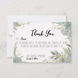 Eenvoudige & moderne gepersonaliseerde bruiloft da bedankkaart