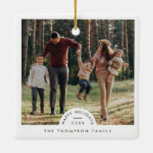 Eenvoudige Moderne Gepersonaliseerde Familiefoto K Keramisch Ornament (Achterkant)