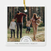 Eenvoudige Moderne Gepersonaliseerde Familiefoto K Keramisch Ornament (Voorkant)