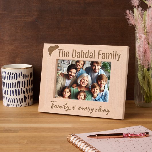 Eenvoudige moderne gepersonaliseerde familienaam,  gegraveerde lijstjes