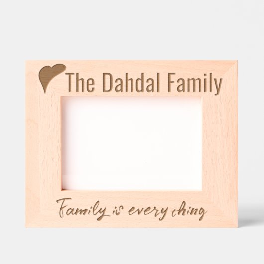 Eenvoudige moderne gepersonaliseerde familienaam,  gegraveerde lijstjes (Voorkant)