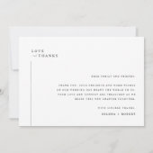 Eenvoudige moderne gepersonaliseerde foto bruiloft bedankkaart (Achterkant)