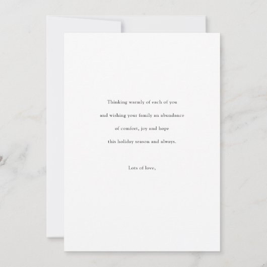 Eenvoudige moderne gepersonaliseerde foto vakantie feestdagenkaart (Achterkant)