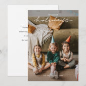 Eenvoudige moderne gepersonaliseerde foto vakantie feestdagenkaart (Voorkant / Achterkant)