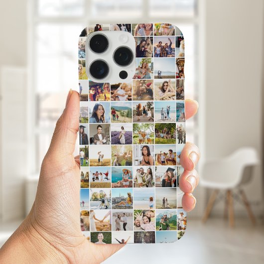 Eenvoudige moderne gepersonaliseerde fotocollage Case-Mate iPhone case