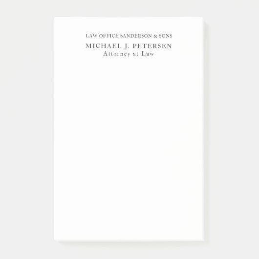 Eenvoudige moderne, gepersonaliseerde minimalistis post-it® notes (Voorkant)