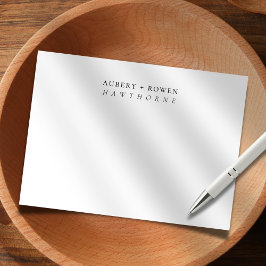 Eenvoudige moderne gepersonaliseerde namen paar br notitiekaartje