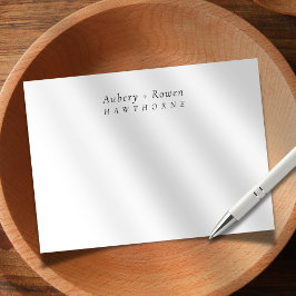 Eenvoudige moderne gepersonaliseerde namen paar br notitiekaartje