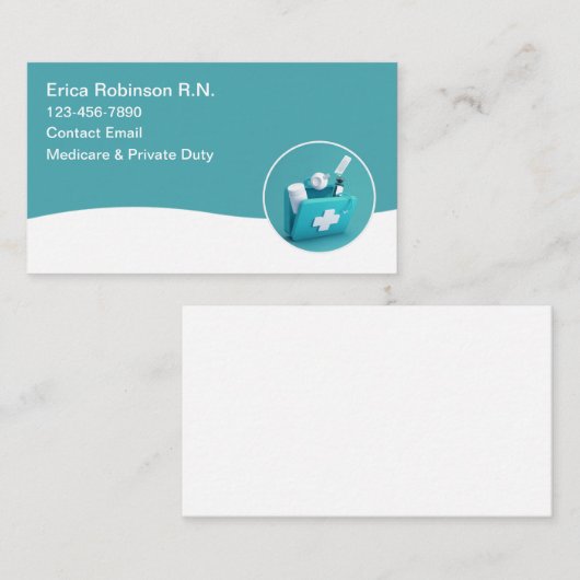Eenvoudige moderne geregistreerde verpleegkundige  visitekaartje (Voorkant / Achterkant)