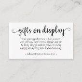 Eenvoudige moderne geschenken te zien | Klassieke  Informatiekaartje (Voorkant)