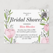 Eenvoudige moderne getrokken botanische bloemenkra uitnodiging briefkaart (Voorkant)