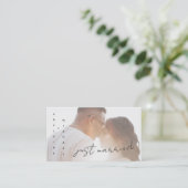 Eenvoudige moderne gewoon gehuwde huwelijksfotokaa informatiekaartje (Staand voorkant)