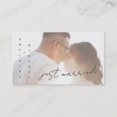 Eenvoudige moderne gewoon gehuwde huwelijksfotokaa informatiekaartje (Voorkant)