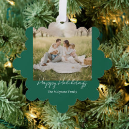 Eenvoudige moderne gezelfoto met Kerstmis en Nieuw Ornament Kaart