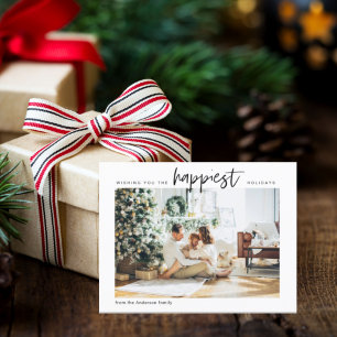 Eenvoudige moderne gezelfoto van familie Kerstka Briefkaart