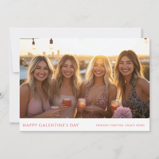 Eenvoudige moderne girly Wenskaarten voor Galentin Feestdagenkaart (Voorkant)