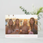 Eenvoudige moderne girly Wenskaarten voor Galentin Feestdagenkaart (Staand voorkant)