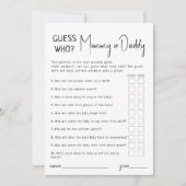 Eenvoudige moderne gok wie mama of papa Kaart (Voorkant)