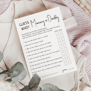 Eenvoudige moderne gok wie mama of papa Kaart