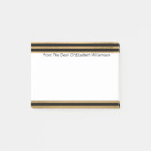 Eenvoudige, moderne Gold Black Stripe Monogram Des Post-it® Notes (Voorkant)