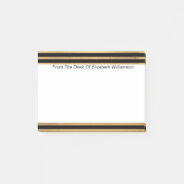 Eenvoudige, moderne Gold Black Stripe Monogram Des Post-it® Notes