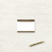 Eenvoudige, moderne Gold Black Stripe Monogram Des Post-it® Notes (Op bureau)