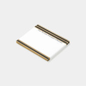 Eenvoudige, moderne Gold Black Stripe Monogram Des Post-it® Notes (Schuin)