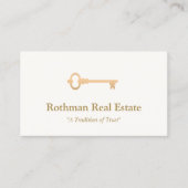 Eenvoudige, moderne Gold Key Front Real Estate Pho Contactkaartje (Voorkant)