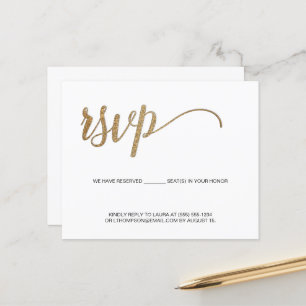 Eenvoudige, moderne Gold RSVP, geen gereserveerde