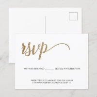 Eenvoudige, moderne Gold RSVP, geen gereserveerde