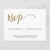 Eenvoudige, moderne Gold RSVP, geen gereserveerde Briefkaart (Voorkant)