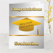 Eenvoudige, moderne Gold Silver Kaart (Gele Bloem)