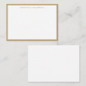 Eenvoudige, moderne Gold White Professional Notitiekaartje (Voorkant / Achterkant)