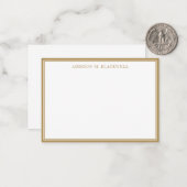 Eenvoudige, moderne Gold White Professional Notitiekaartje (Voorkant / Achterkant in situ)